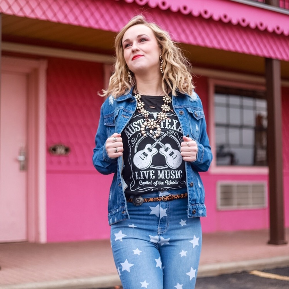 Distressed denim jacket - Picture 3 of 7